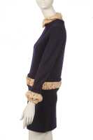 Peggy Moffit's Rudi Gernreich navy knitted 'Renaissance' dress ensemble, Fall 1968 - 2