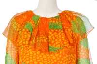 Peggy Moffitt's Rudi Gernreich printed orange and green chiffon mini dress, Spring-Summer 1969 - 3